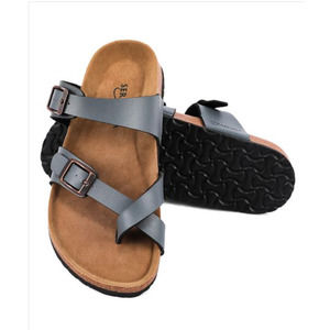 Seranoma‎ Twist Two Strap Sandal in Gray Size 11 New Without Box